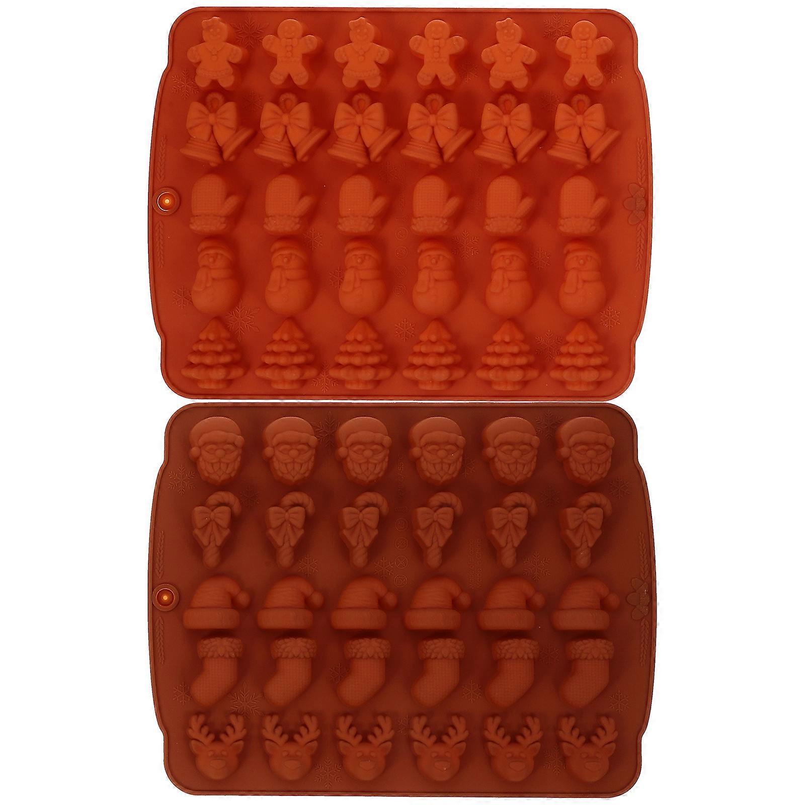 2pcs Silicone DIY Chocolate Mold Candy Christmas Silicone Mold Chocolate Silicone Mold for Kitchen