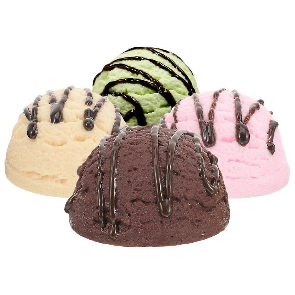 4pcs Simulation Ice Cream Model Photography Prop Fake Ice Cream Model Prop