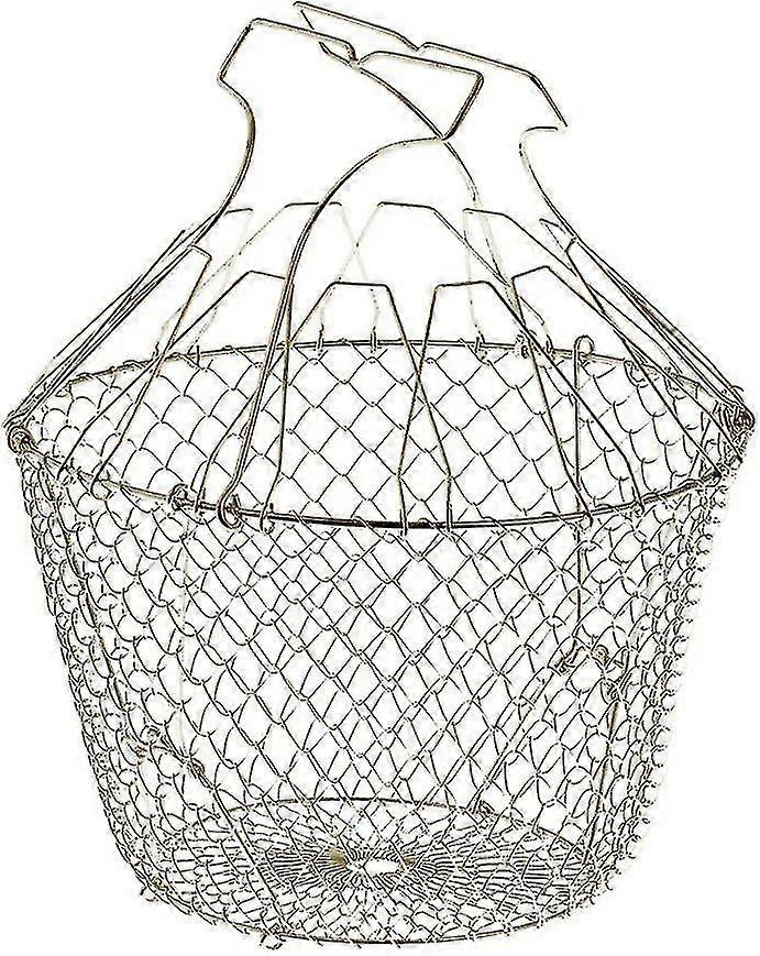Foldesalatkurv med afstivninger - rustfrit stål - nem opbevaring - skånsom centrifugering - 22,5 cm