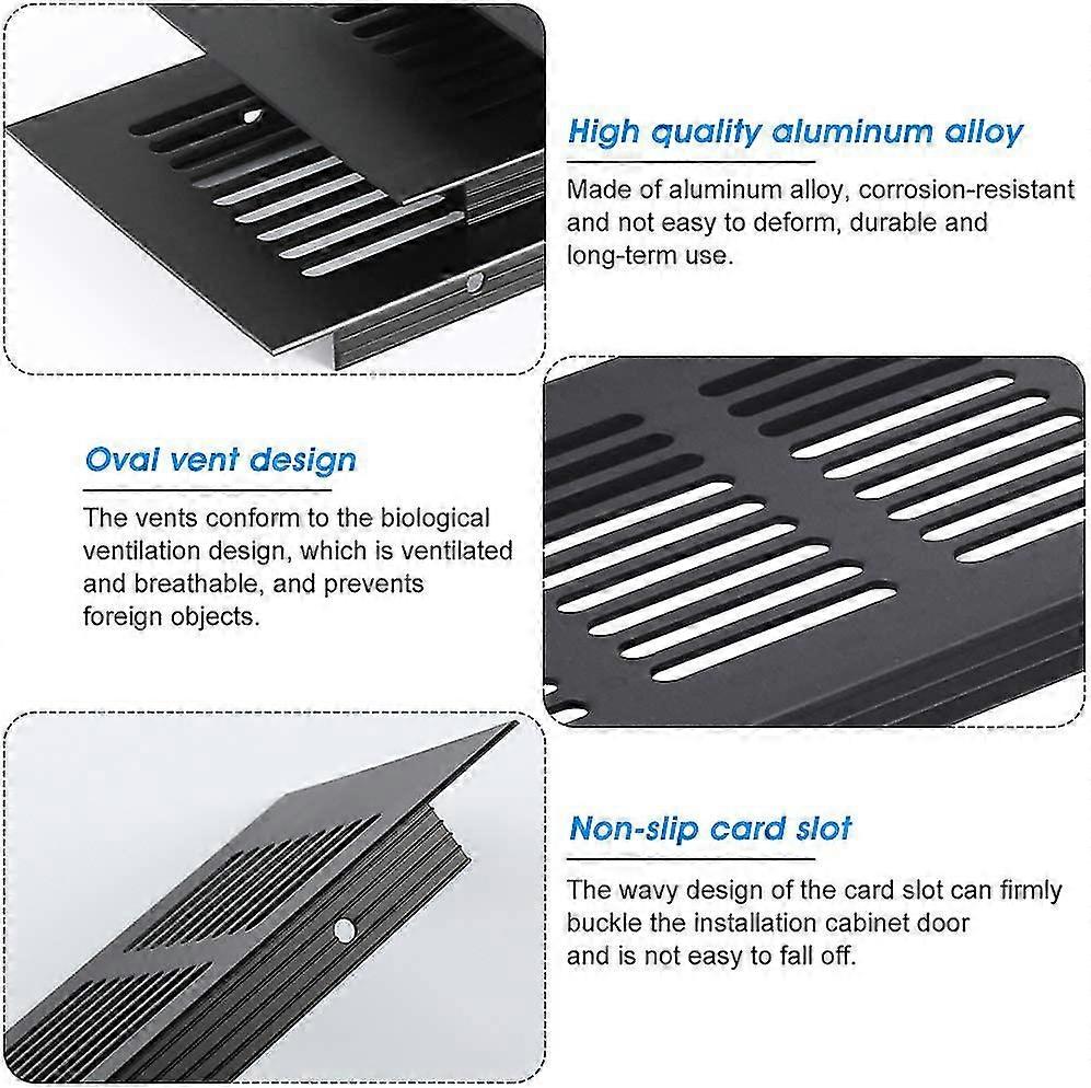 Air Vent Grille Cover, Aluminum Alloy Vent Cover Black Ventilation ...