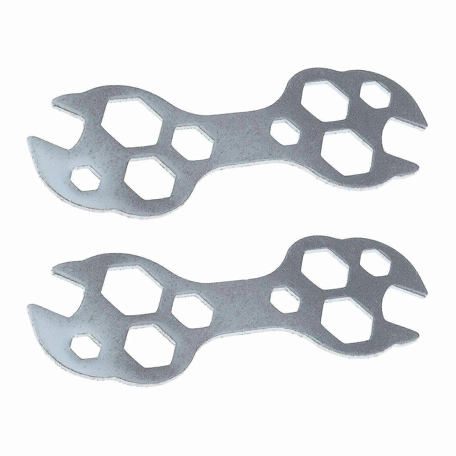 Multi-function Steel Bicylce Cycle Mountain Bike Wrench Set (silver)(2pcs)