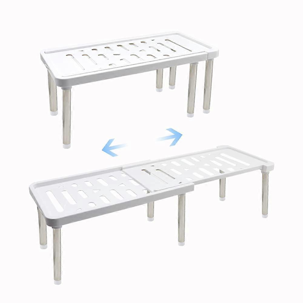 Expandable Cabinet Organizer Shelf, Kitchen Cupboard Organizer, Free Standing Spice Rack(White)