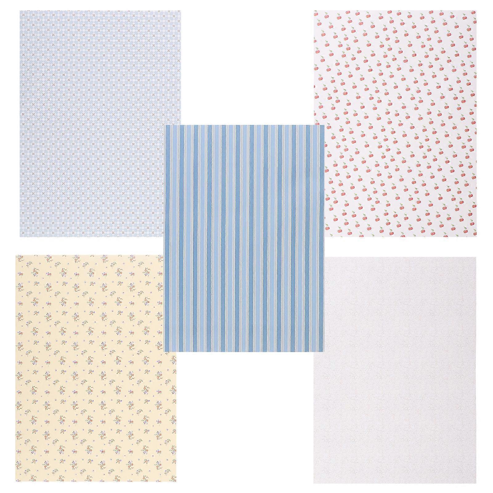 5 أوراق دمية البيت خلفية لاصقة DIY دمية البيت خلفية خلفية قشر وعصا ورق الحائط