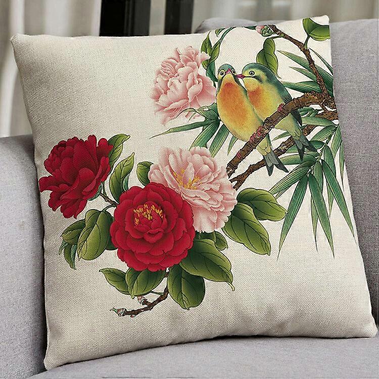 鳥のパターンコットンリネン枕カバークッションカバーソファ家の装飾デザイン1522jpjcjh
