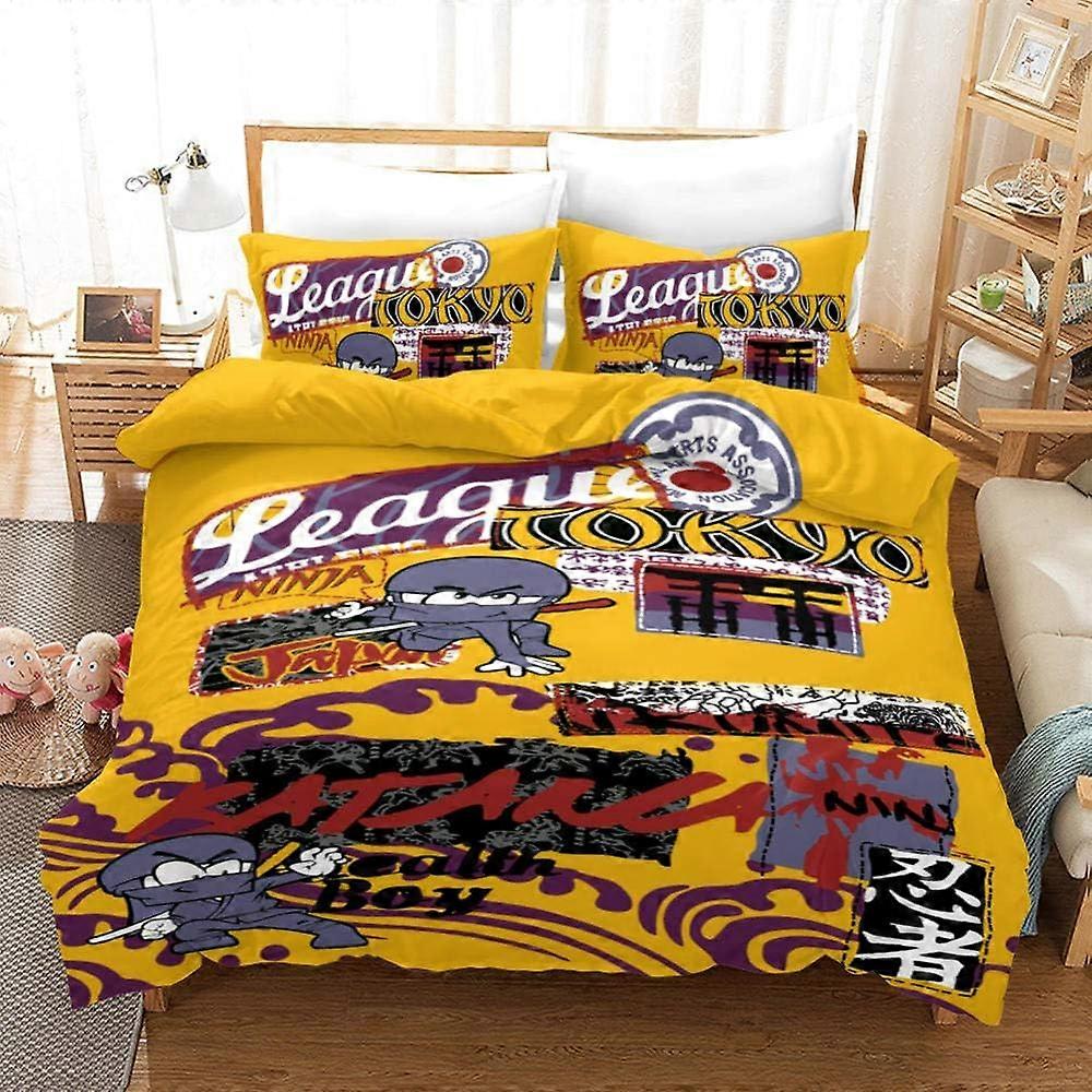 Σετ κλινοστρωμνής αρκούδας κινουμένων σχεδίων έγχρωμο ψηφιακό κάλυμμα παπλώματος εκτύπωσης και μαξιλαροθήκη Κλείσιμο φερμουάρ πολυεστέρα αγόρι 135 * 200 CM