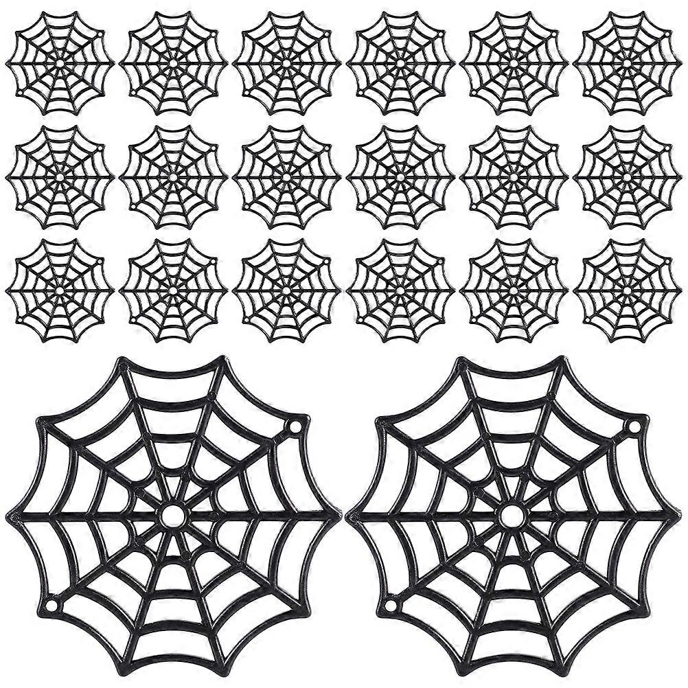 80Pcs Plastic Spider Web Cobweb Halloween Party Haunted House Decoration Props