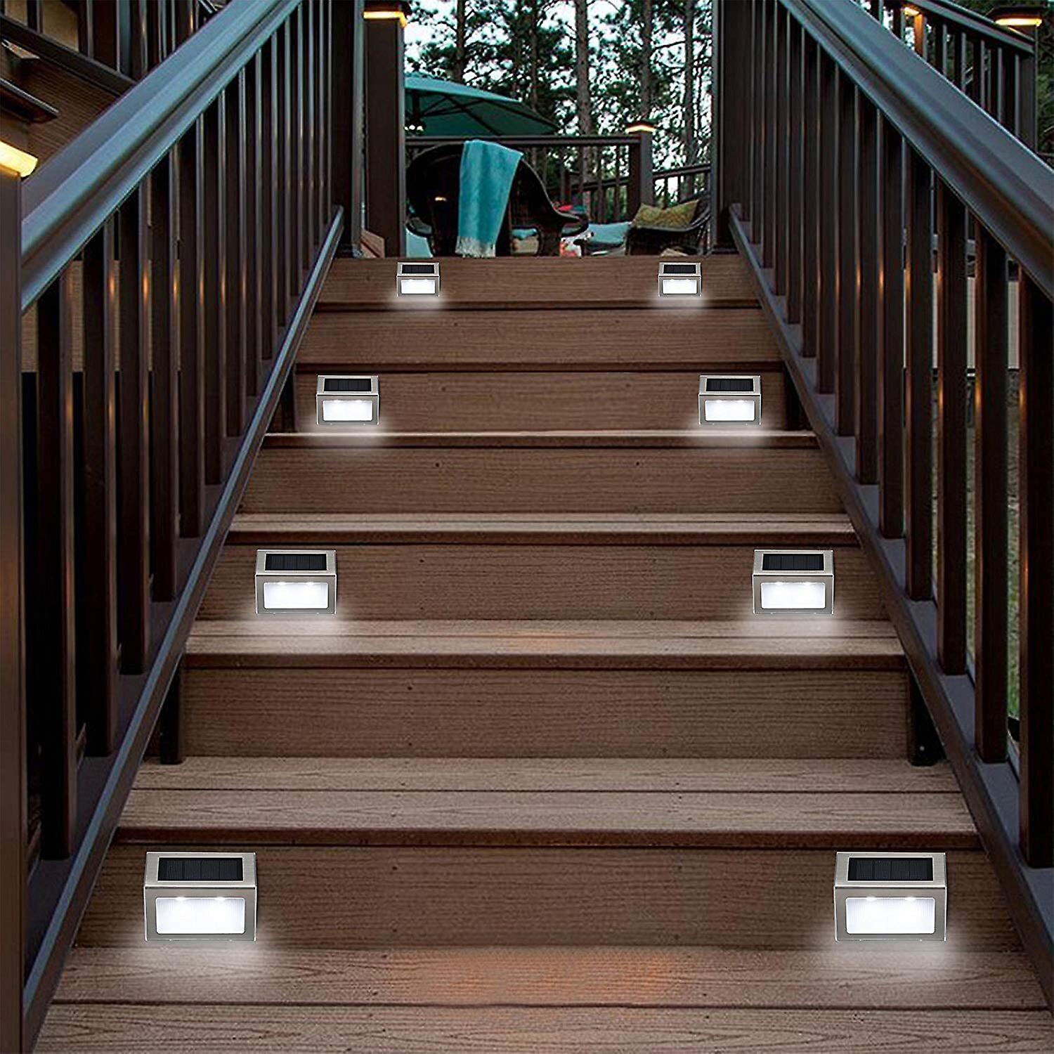 1/4/8Pcs solar energy light sensor wall lights garden step stair deck