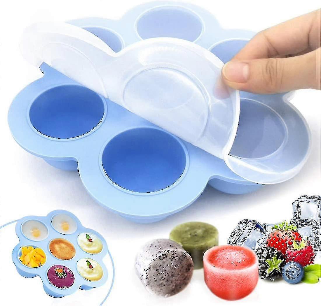 Silicone Baby Food Storage Containers, Silicone Baby Porridge Freezing With Silicone Lid Container Freezer Tray, Reusable - Vegetables, Fruit Pur