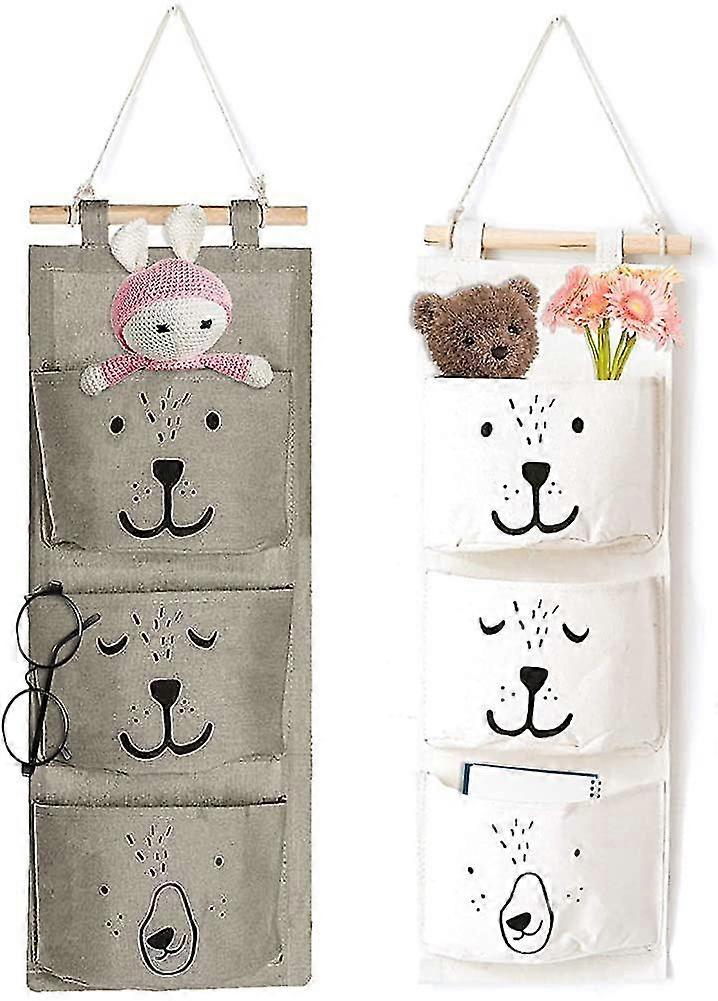 2 Pcs Hanging Storage Bag,with 3 Pockets Hanging Pocket Organizer,storage