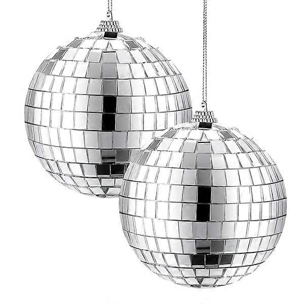 2pcs mirror disco ball 70s disco party hanging ball