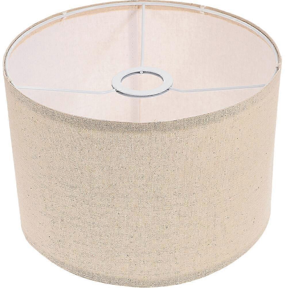 Natural Linen Lamp Shade Drum Lampshade Replacement For Table Lamp Floor Light (suitable For E27 Bulb)