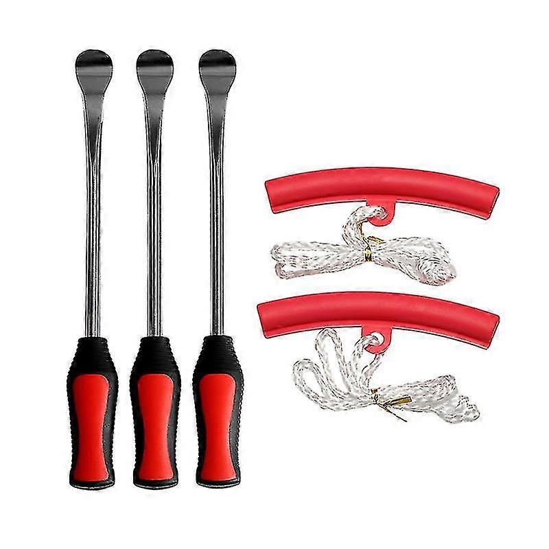 Motorcycle Bicycle Tire Changer Lever Rim Protector Tool,professional Repair Accessory Auto Spoon(1sets-red)