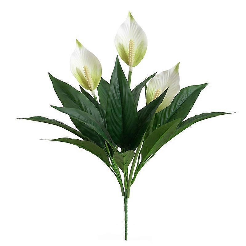 2PCS Beautiful Fine Texture Artificial Flower Vivid Handmade Plastic Simulation Spathiphyllum
