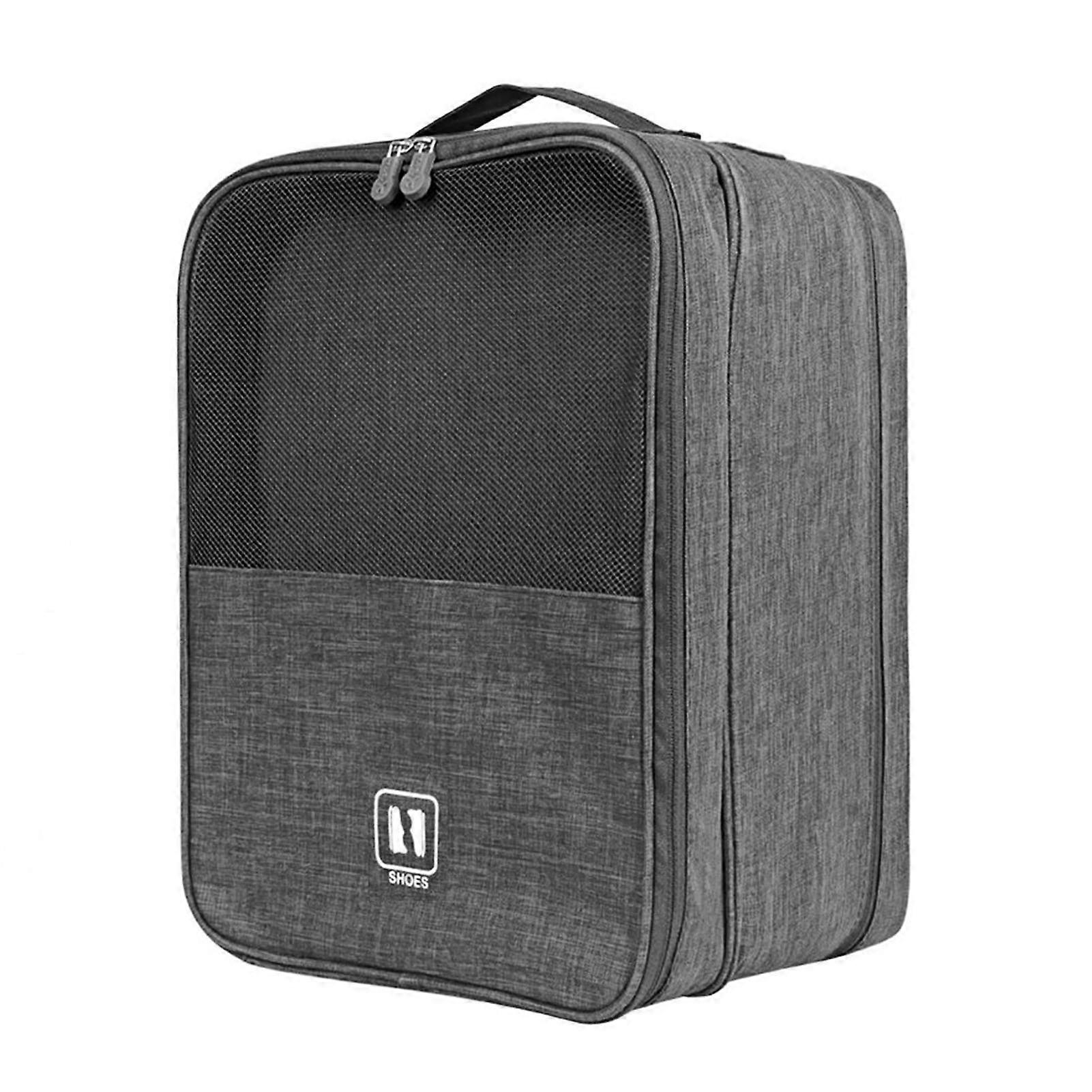 Shoes Storage Bag Transparent Visible Oblong Shape Large Capacity Zipper Opening Shoe Sorting with Handle Easy Storage Travel Trip Shoes Storage Conta