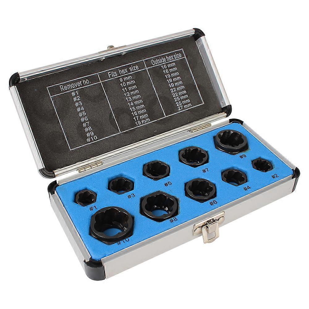 Bout Moer Verwijdering Dop Tool Handgereedschap Kit Bout Moer Remover Beschadigde Schroefextractor 10 stks / Set Auto Tool Kit