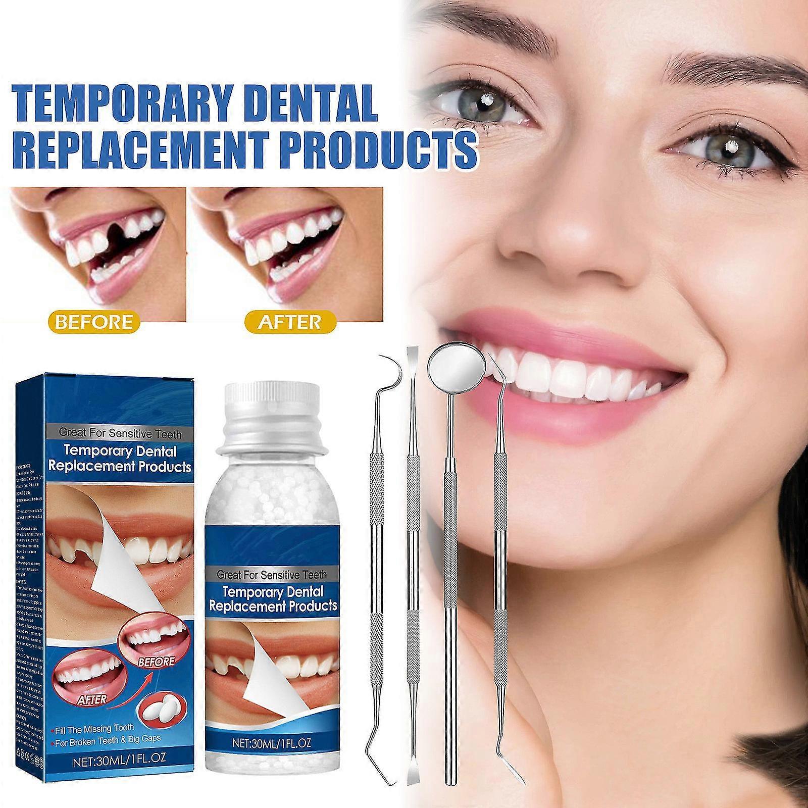 Tooth Repair Kit, Diy Temporary Tooth Replacement Kit & Denture Repair Kit Fixing The Missing And Broken Teeth