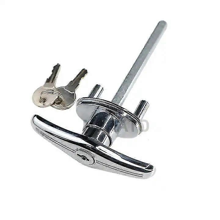3pcs T-handle door lock set,Garage Door Lock Gate Handle  Cross Handle for Garage Doors T-Handle, Twist Handle with Lock Lockable 8 mm Square Pin Poli