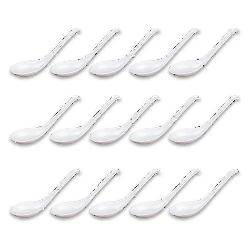 Soup Spoons,15pcs Japanese Style Spoons Rice Spoons Chinese Asian Soup Spoons With Long Handle For