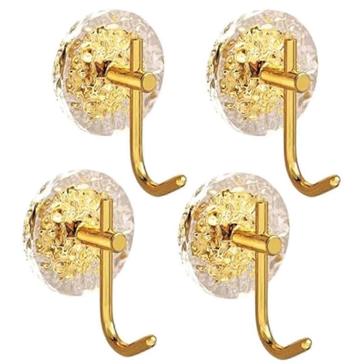 4PCS Wall Hooks, Punch-Free Adhesive Hooks for Hanging Coat, Hat, Towel, Robe, Scarf, Purse, Keys