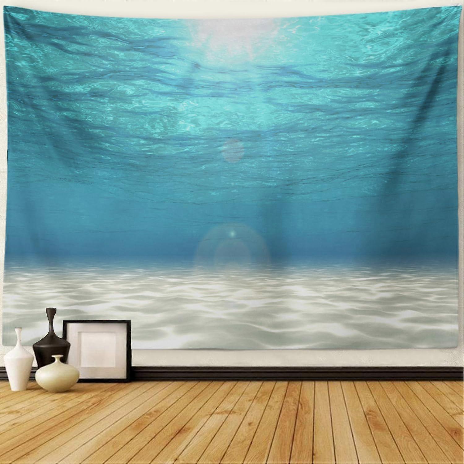 نسيج جدار الرمل الأبيض البحر الملخص مع الشمس الرقمية المحيط تحت الماء في أعماق البحار نسيج الجدار معلقة ديكور الجدار نسيج لغرفة النوم المعيشة رو