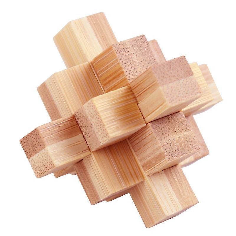 3D Wooden Puzzles IQ Challenge Brain Teaser Lock Logic Intellectual Educational Toy Jigsaw Puzzle Removing Assembling Cube