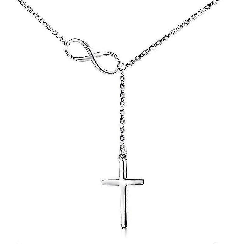 Cross & Infinity Solid Pendant Necklace  Jewelry