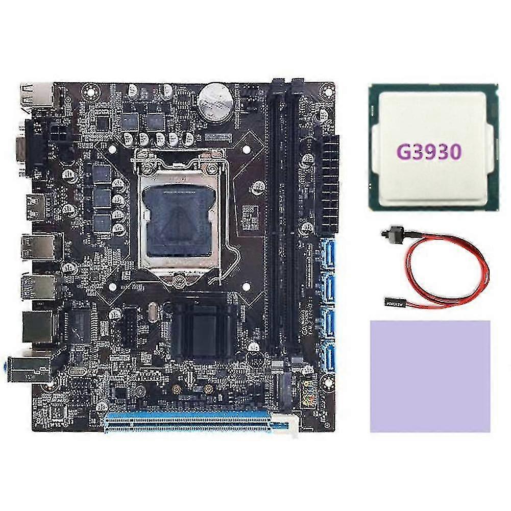 H110 Computer Motherboard Supports Lga1151 6/7 Generation Cpu Dual-channel Ddr4 Ram+g3930 Cpu+switc