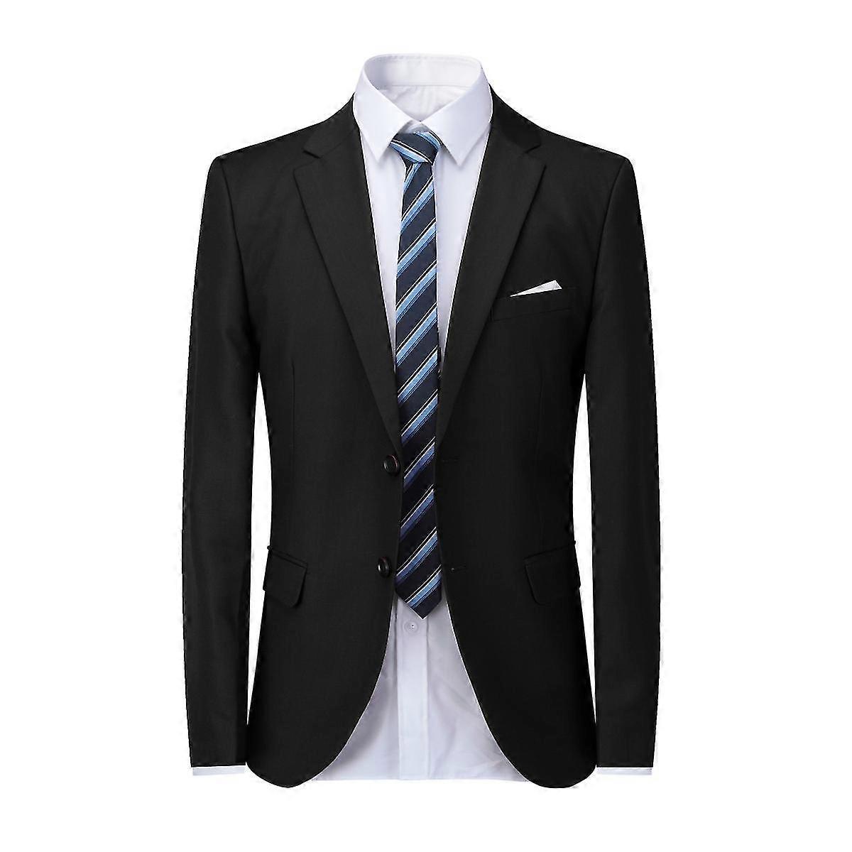 Mike Men's Business Solid Color Slim Fit Two Button pukutakki