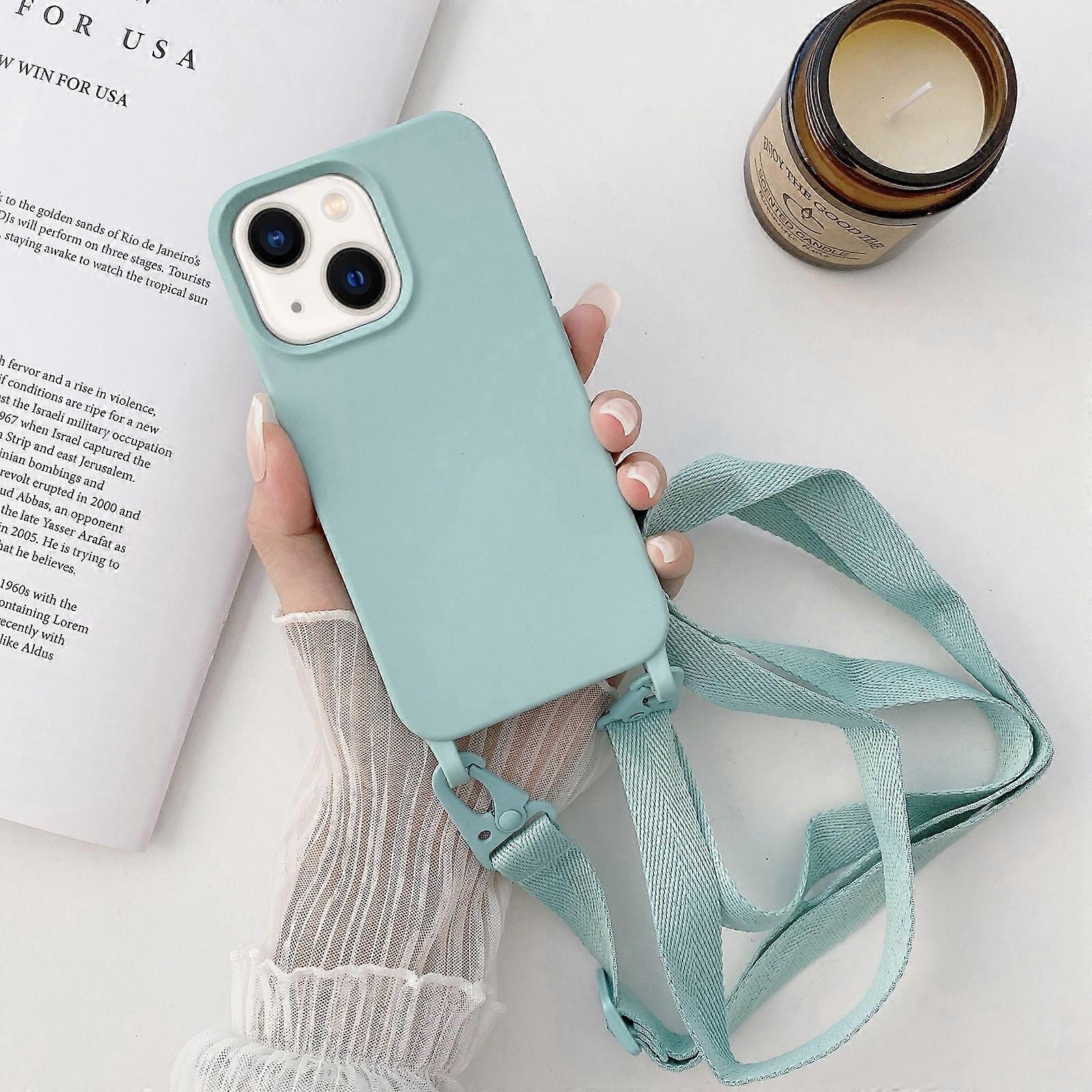 For iPhone 14 Plus Elastic Silicone Lanyard Case