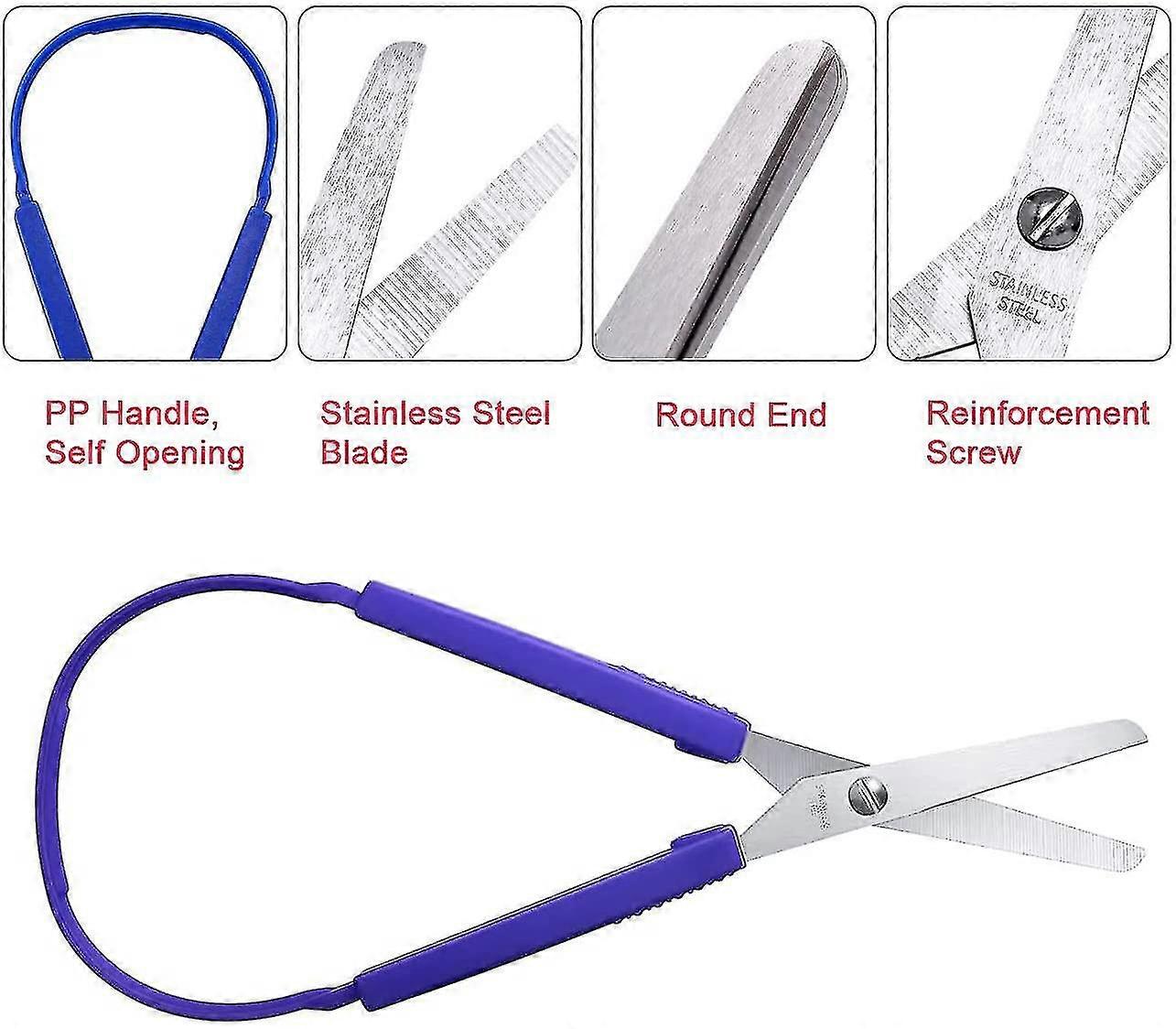 Pack Of 3 Loop Scissors Self-opening Afety Scissors For Children And ...