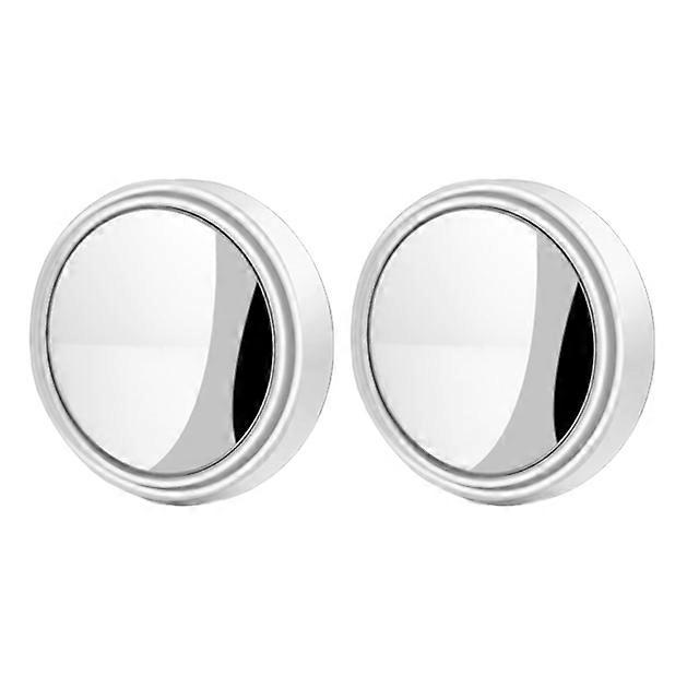2Pcs Round Frame Convex Blind Spot Mirror Car Auxiliary Rearview Mirror 360 Degree Adjustable Wide-angle Safety Driving Mirror