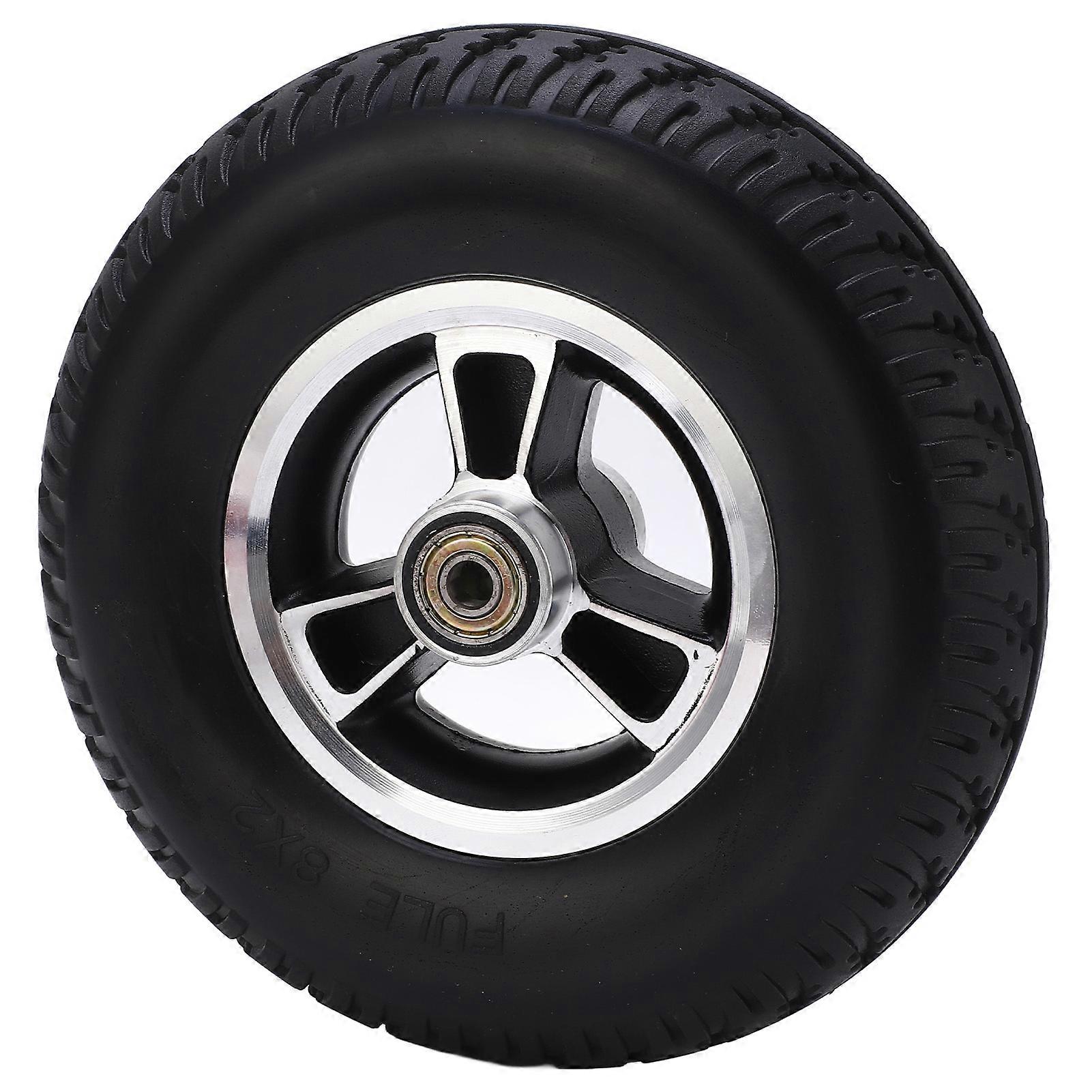 193mm Solid PU Wheelchair Wheel Aluminum Weak Hubs - Replacement Accessory