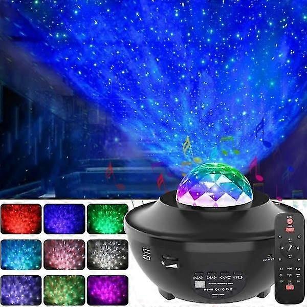 Star projector LED lamp built-in speaker Multicolor Black