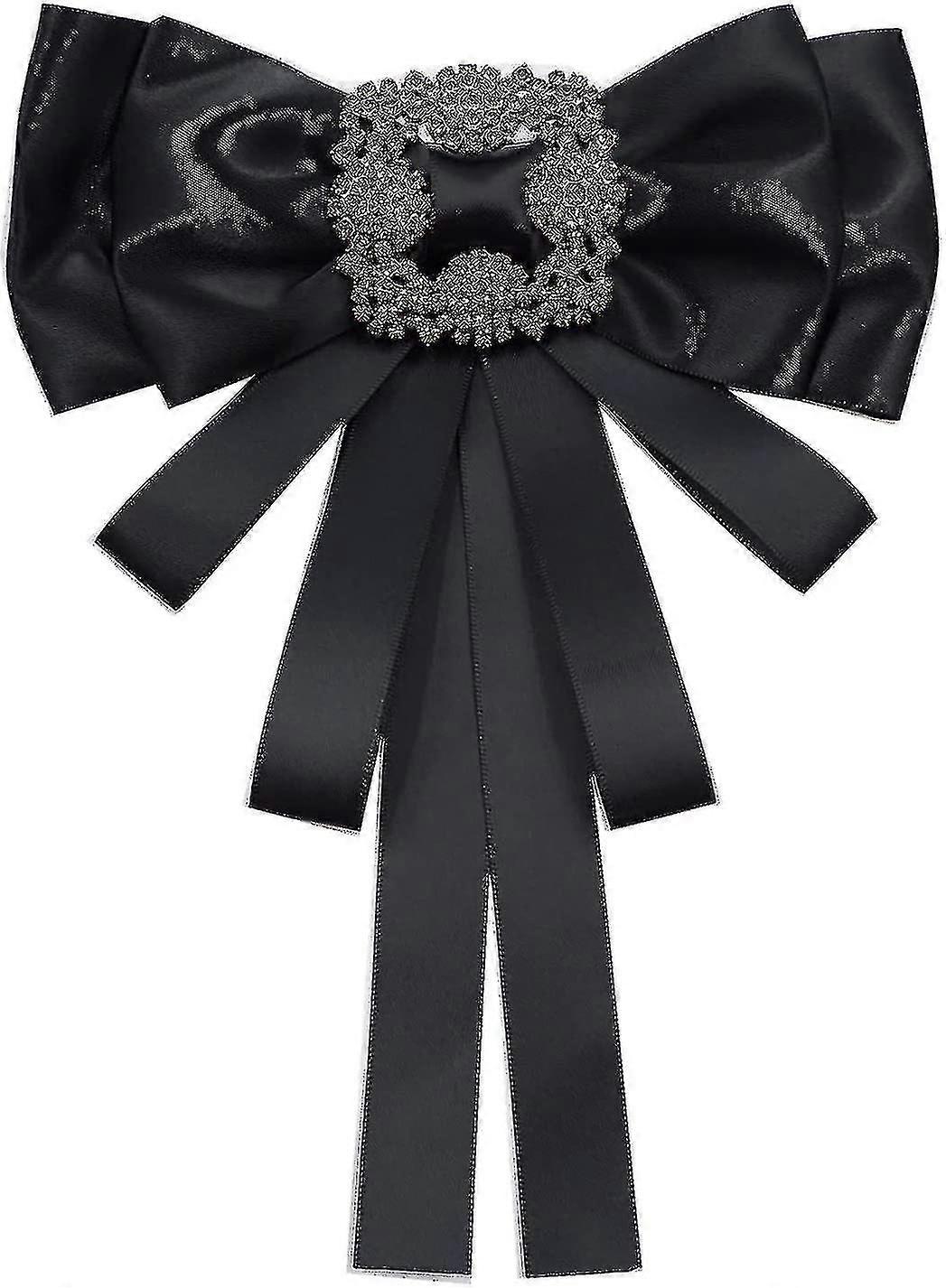 Vintage Satin Bow Tie Rhinestone Bow Knot Clothes Accessories Bow Tie