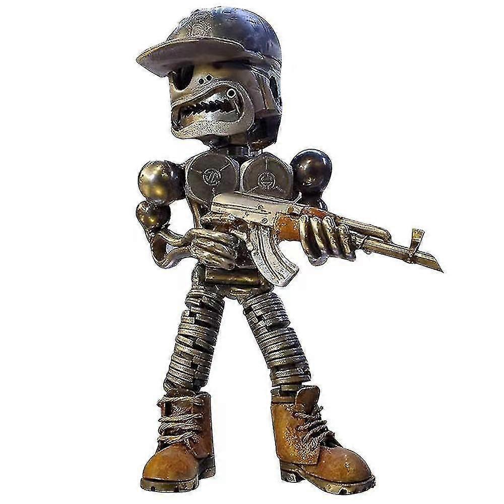 Machine Gun Man Shaped Ornaments Resin Crafts Decoration Home Shooting Alien Gatlin