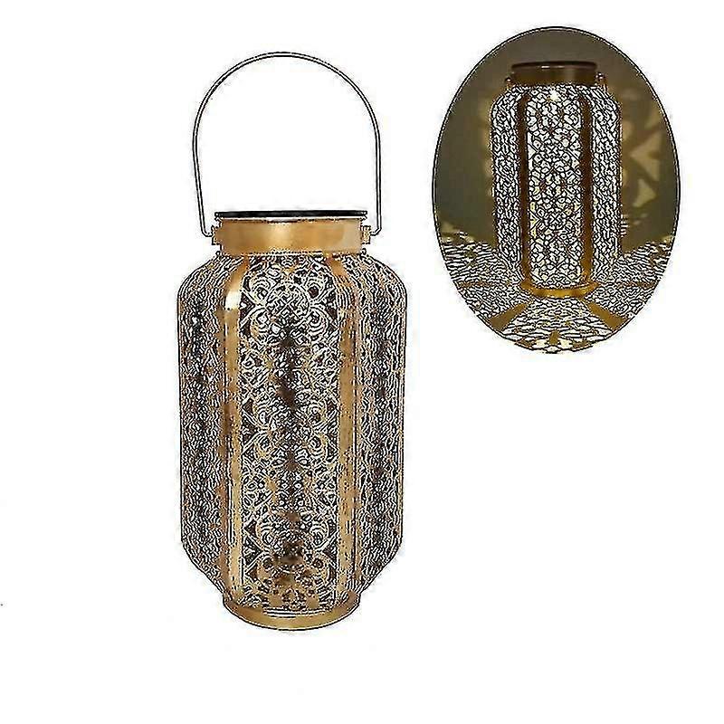 Linterna hexagonal solar colgante de metal al aire libre luz impermeable