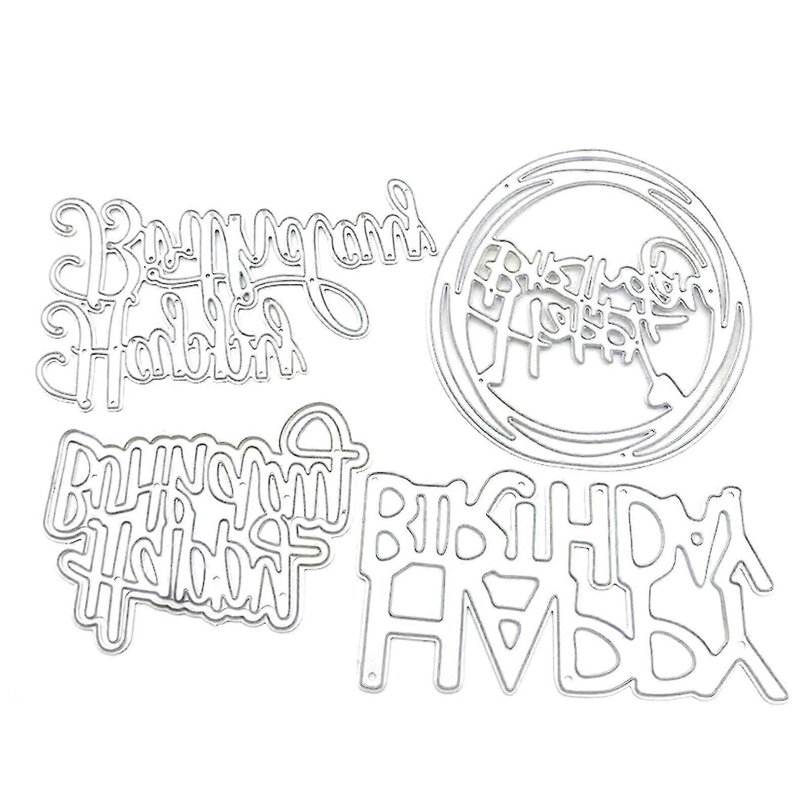 Happy Birthday Cutting Dies Set Embossing Die Cuts For Kids Birthday Card Making