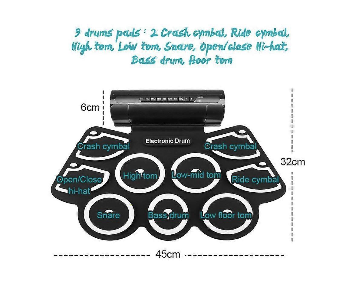 Percussion MD760 Thick Silicone Hand Roll Drums Jazz Drum USB Electronic Drum