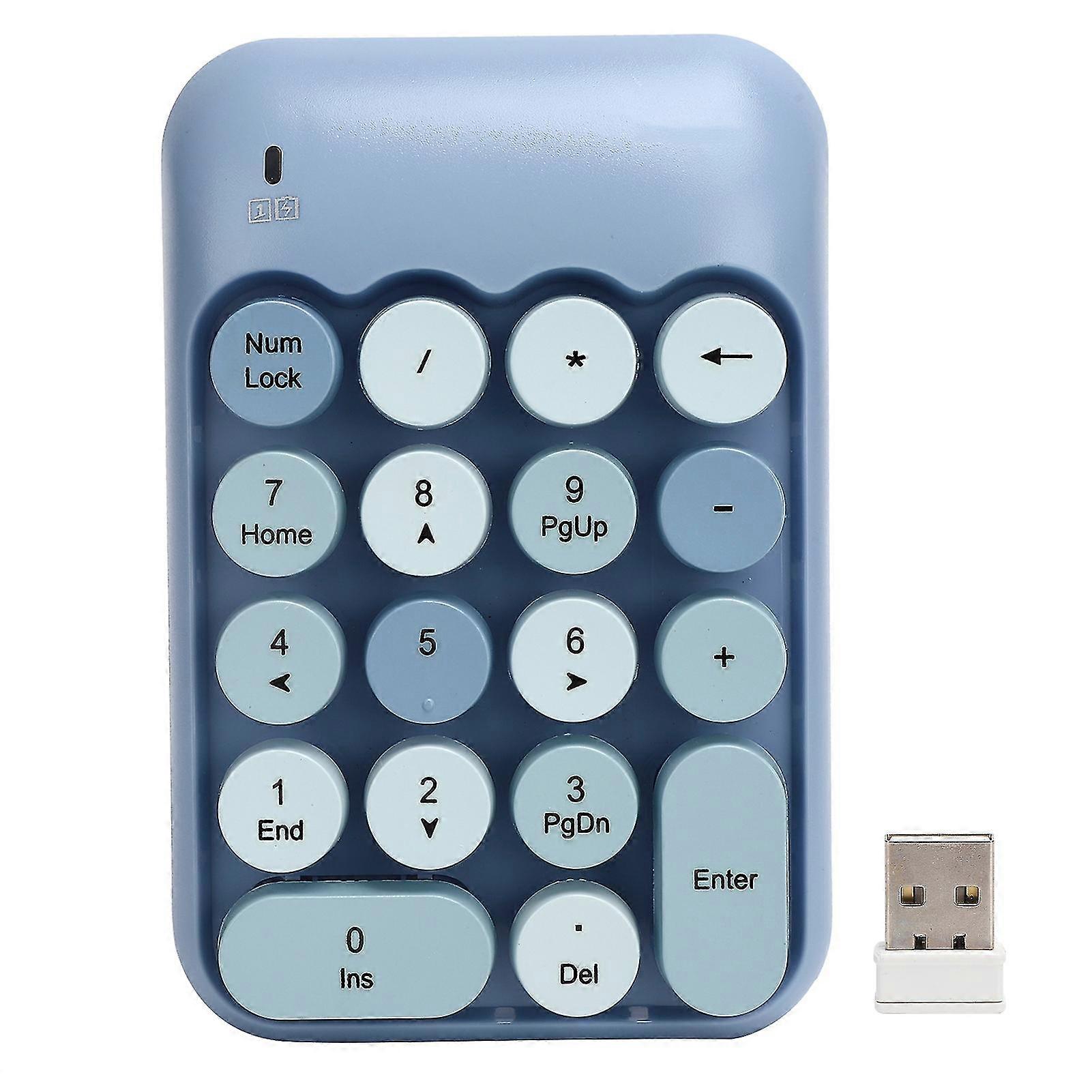 Wireless Mechanical Numeric Keypad 2.4G 18 Key for Notebook Desktop Computer - Blue