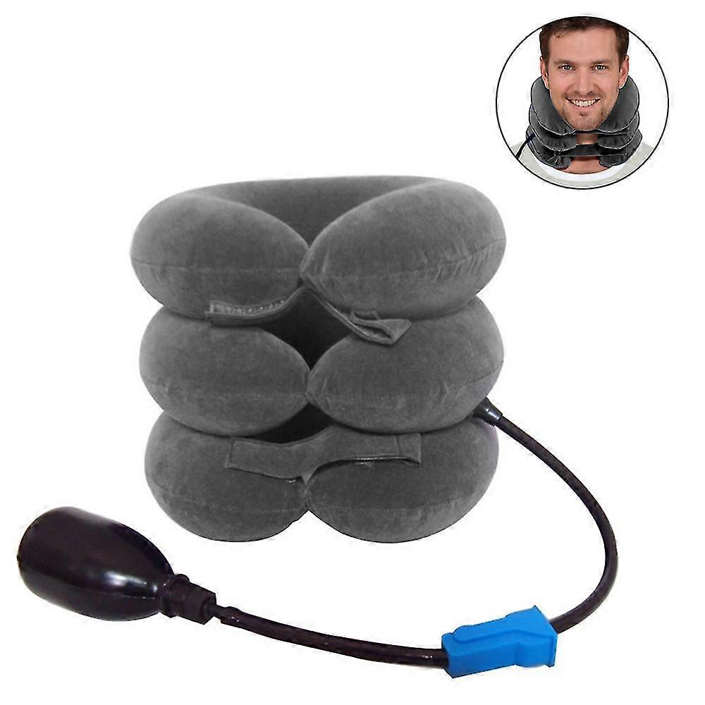 Cervical Neck Stretcher Traction Device, Inflatable Adjustable Grey  TA