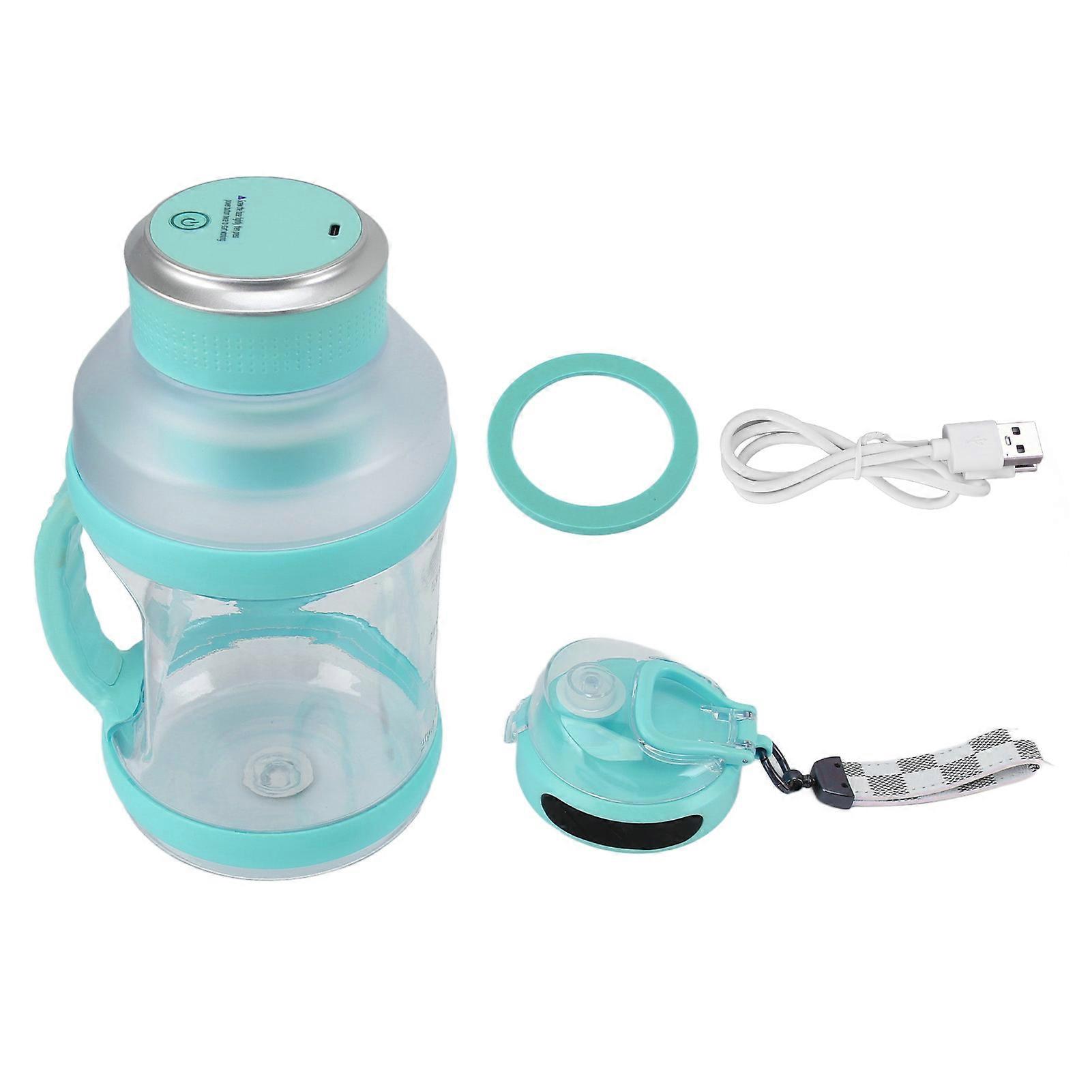 2L スポーツポータブルブレンダー、 6 エッジブレード付き 18000rpm 4000mAh タイプ C トラベルジュースブレンダー、シェイクスムージー用、ブルーグリーン