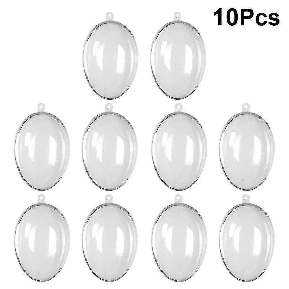 10pcs Funny Easter Egg Box Transparent Egg Box Easter Eggs Plastic Easter Eggs Decorations Clear Egg Candy Box Party Supplies