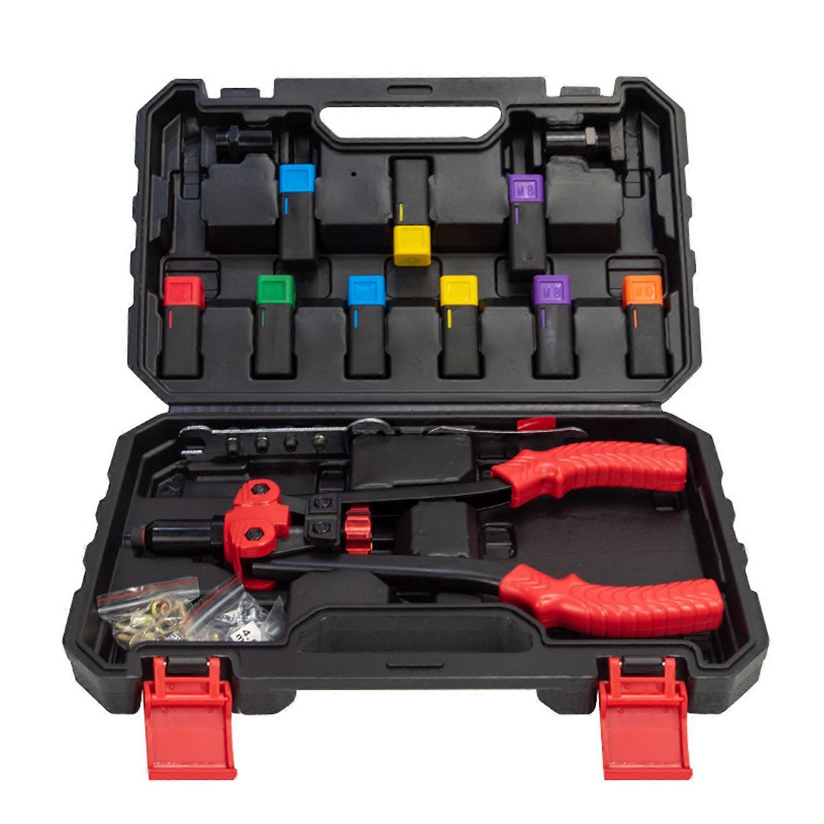 Rivet Nut Tool Rivnut Tool Kit with 10 Rivets and 10 Nut Rivets Rivet Nut Assortment Kit Rugged Carrying Case Ideal for Sheet Metal & Automotive Work