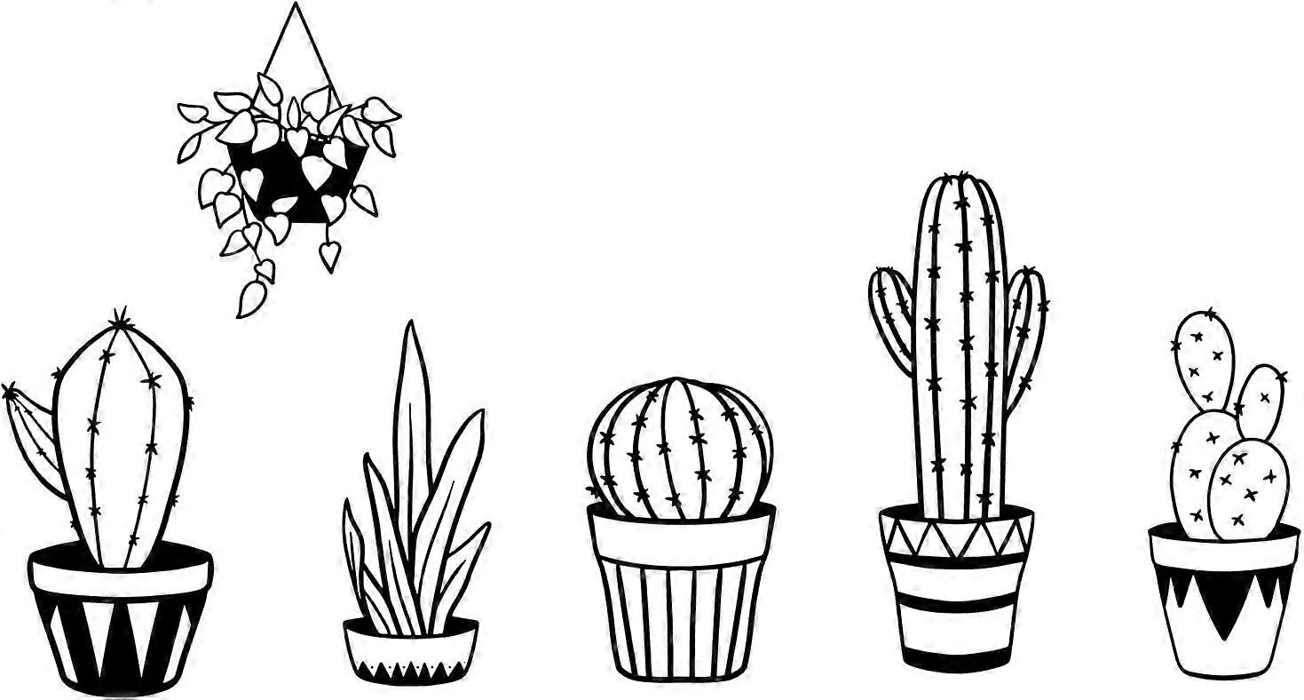 PVC Wall Stickers for Wall Decoration Cactus Pattern 280x700mm