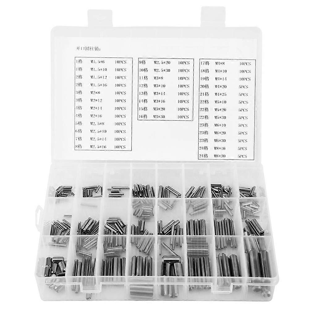 280Pcs Stainless Steel Spring Pin Tension Elastic Cylindrical Cotter Pins Set M1.5 M2 M2.5 M3 M5 M6