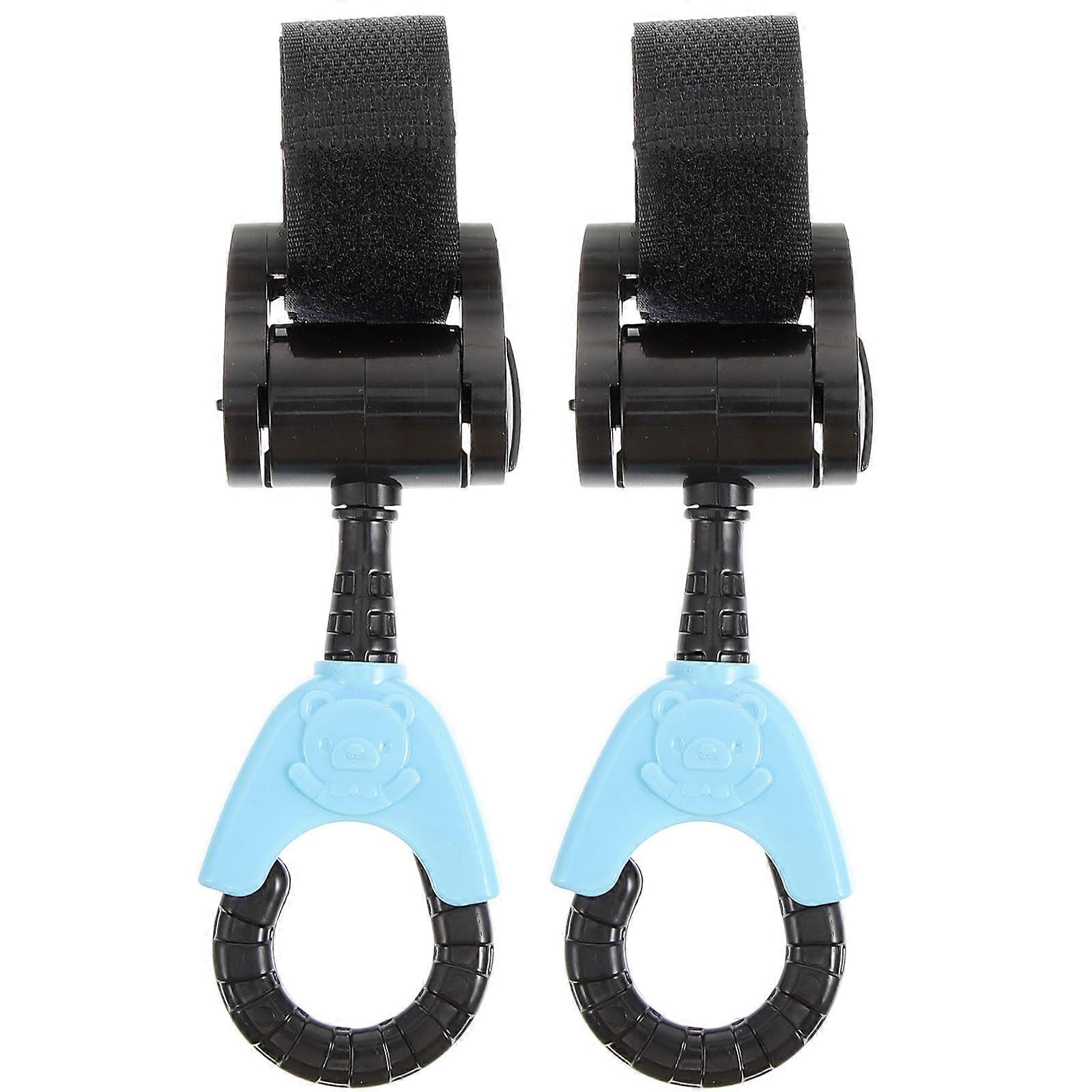 2 pcs Universal Stroller Hooks Rotating Stroller Hooks Hanging Bag Stroller Hooks