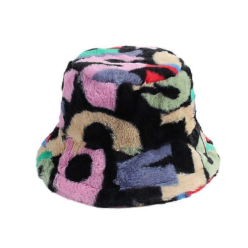 Fuzzy Bucket Hat for Women, Furry Fur Bucket Hat