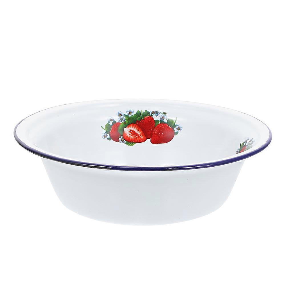 Retro Style Enameled Bowl Kitchen Vintage Enamel Pot Household Soup Basin