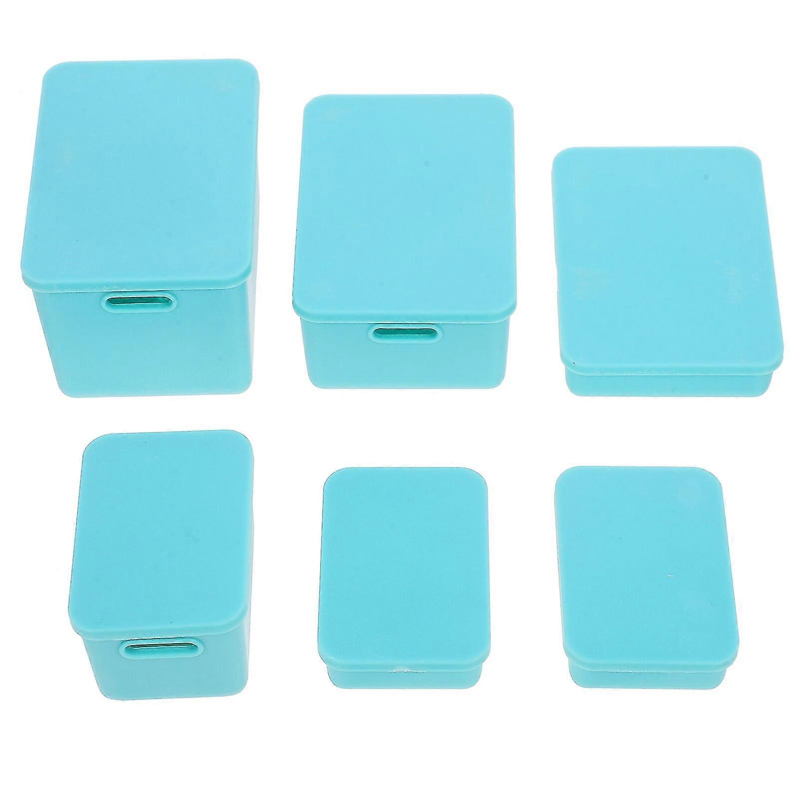 6pcs Mini Containers With Lids Plastic Container Mini House Boxes Small Box With Lids