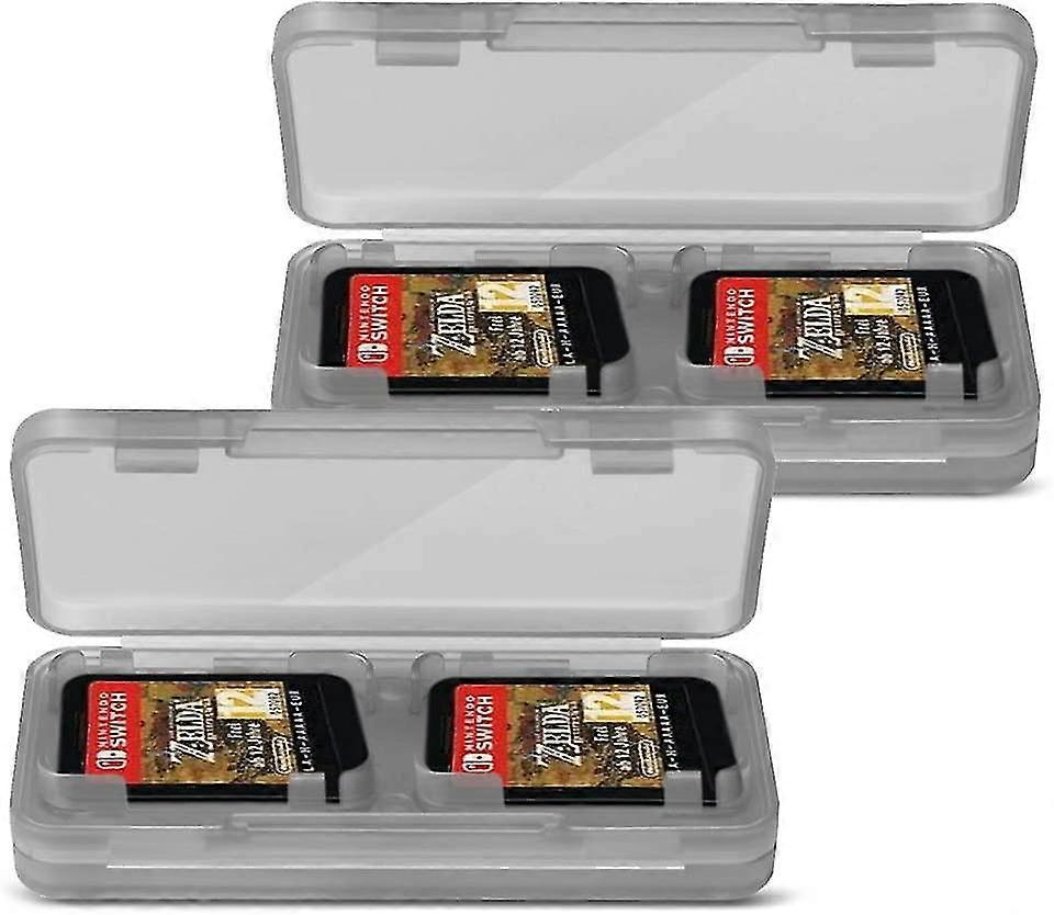 2 Pack Switch Game Card Case Holder, Portable Switch Game Card Storage Holds Up To 4 Switch Game Cards